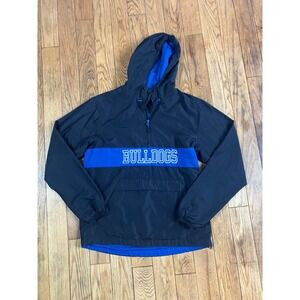Sport-Tek Bulldogs Black Blue Pullover Hooded Anorak Jacket‎ Size S